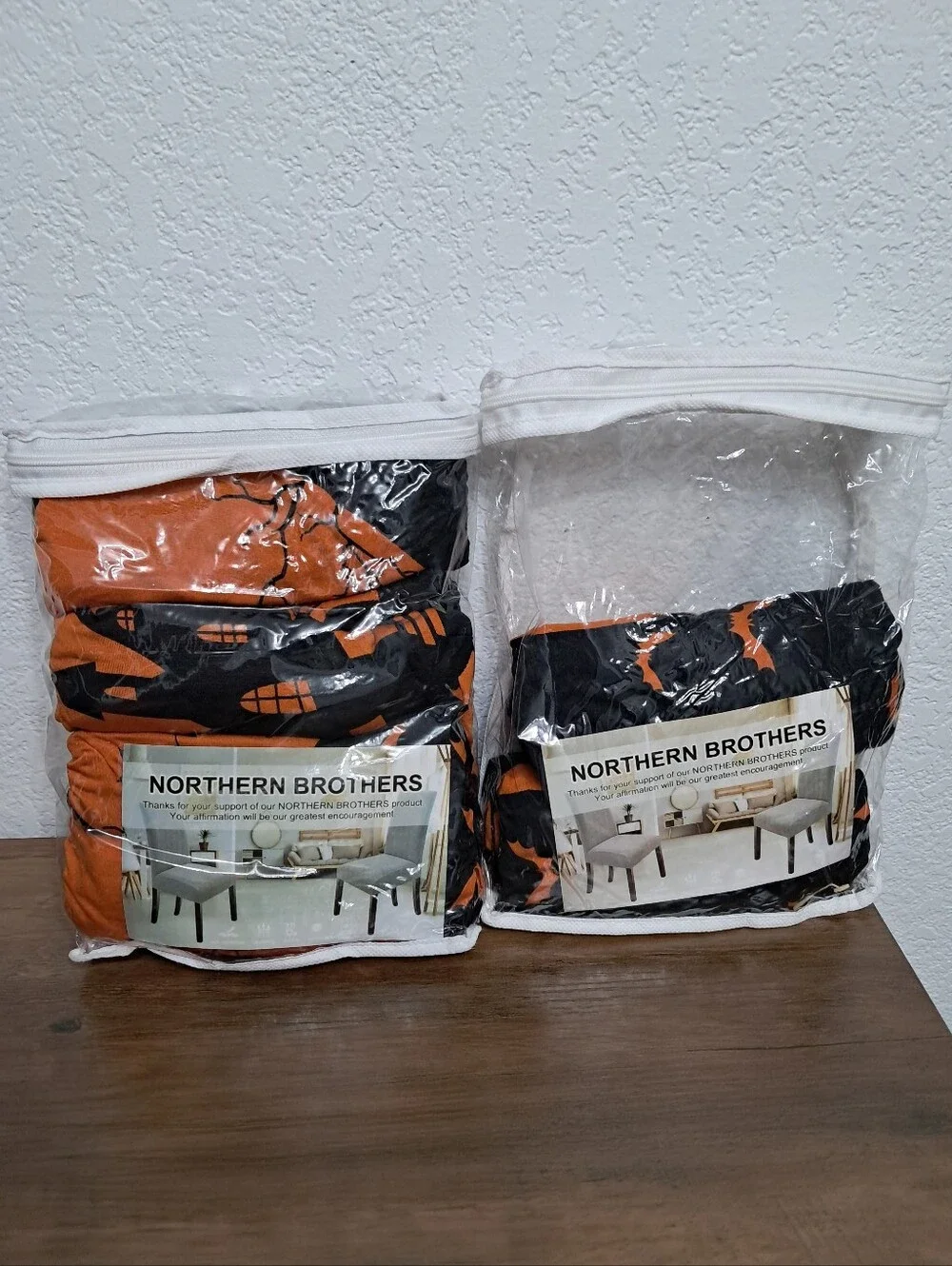 Northern Brothers Dinning Chair Slip Covers Set Of 6 Black Orange Halloween Fall